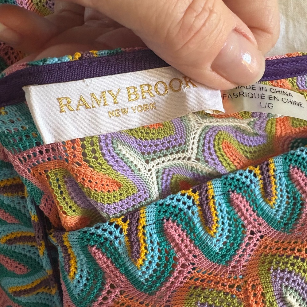 Ramy Brook Multicolor Wave-Pattern V-Neck Dress - image 4